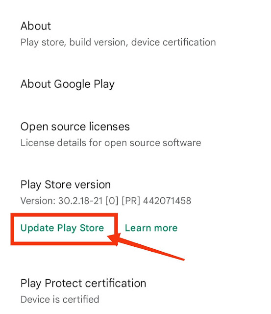 كيفية تحديث متجر Google Play